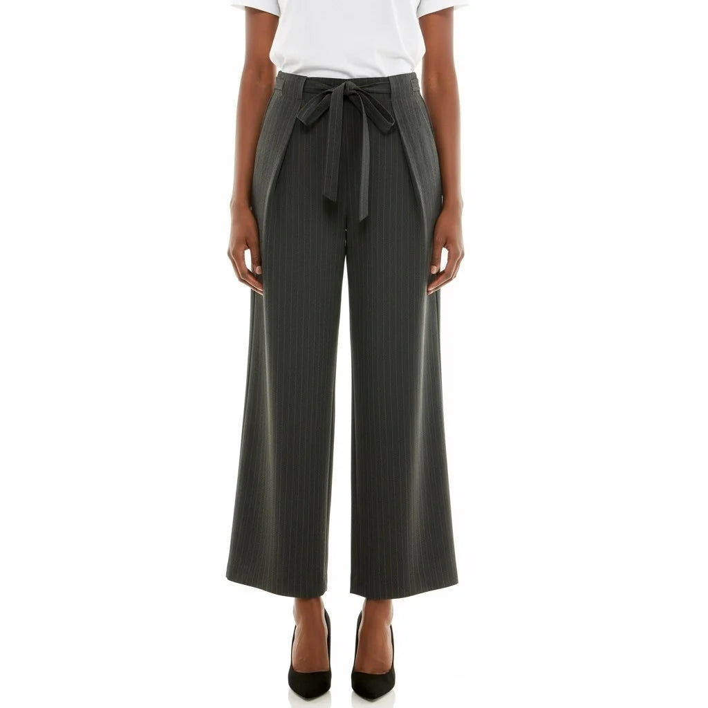 Nicole Miller Pinstripe Wide Leg Trouser