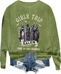 Halloween Sweatshirts Women Girls Trip Salem Sweatshirt Salem Massachusetts Shirt Girls Trip Shirts
