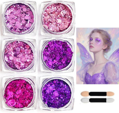 Body Glitter Face Hair Glitter Makeup Festival Sequin Gel for Halloween Christmas Concerts Rave Party (Black)