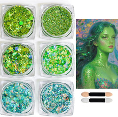 Body Glitter Face Hair Glitter Makeup Festival Sequin Gel for Halloween Christmas Concerts Rave Party (Black)