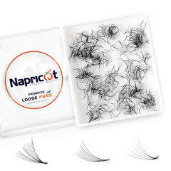 1000 Promade Fans - 10D 0.07 Mix 8-15mm CC Curl, Napricot Volume Lash Fans for Eyelash Extensions, Promade Lash Fans for Eyelash Extensions, Middle Stem, Fluffy, Soft – Bonus 2 Pairs Eye Pads Included