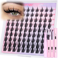 Eefofnn Anime Lash Clusters Manga Eyelash Clusters Doll Eye Lash Extension Natural C Curly Individual Lashes Spiky Cluster Eyelash Extensions Asian Manhua Cluster Lashes Cosplay Lash Extensions