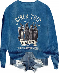 Halloween Sweatshirts Women Girls Trip Salem Sweatshirt Salem Massachusetts Shirt Girls Trip Shirts