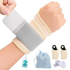 Carpal Tunnel Wrist Brace for Right Left Hand 2 Pairs, Wrist Support Wraps for Women Men, Adjustable Wrist Brace for Tendonitis, Arthritis, Weightlifting, Sports, Day Night Support, Pink&Black