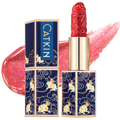 Catkin Moist Lipstick Hydrating High Impact Color Infused with Vitamin E and Avocado Oil Smooth Soft Texture Long Lasting Red Glow Finish 2pcs 06