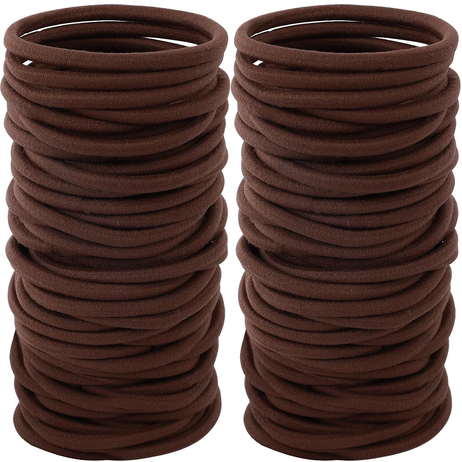 100pcs Womens Elastics Hair Tie, 4MM Black Ponytail Holders Hair Bands, 2 Inch in Diameter Elastic Band for Medium to Thick Hair (4mm Black)