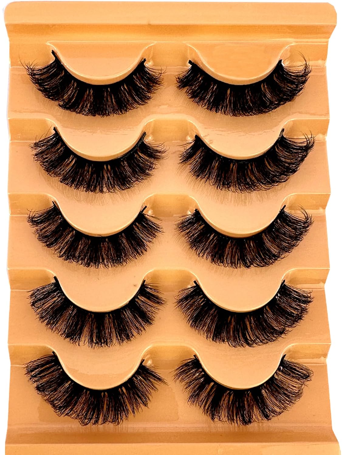 False Eyelashes Fluffy Lashes D Curl Faux Mink Lashes Cat Eye Lashes Wispy Fake Lashes Fox Eye Manga Lashes Volume Strip Lashes 5 Pairs Pack by YILATAO(5Pairs-pa08-fense-fox)