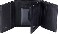 Stealth Mode Leather Trifold RFID Wallet For Men With Flip Out ID Holder (Crazy Horse Brown)