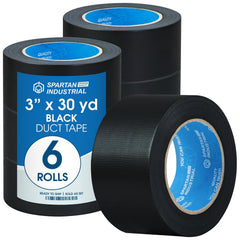 SPARTAN INDUSTRIAL - 4" X 30 yd Water-Resistant White Duct Tape - 2 Heavy-Duty Tape Rolls for Professional, Home, and DIY Repairs - No Residue, 9 Mil