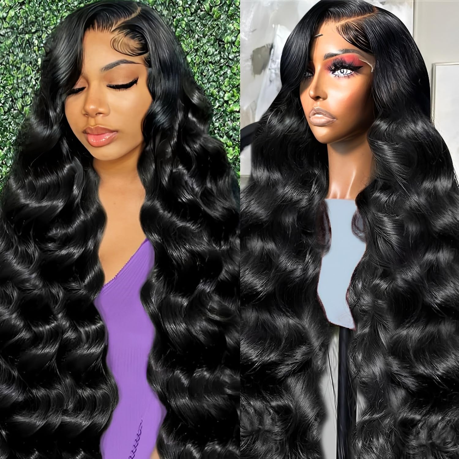 99J Burgundy Wig Human Hair 30inch 13x6 Deep Wave Lace Front Wigs Human Hair Glueless Wigs Human Hair Pre Plucked HD Transparent Lace Frontal Wigs for Black Women Deep Curly Red Colored Wig