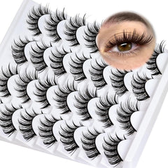 Veleasha Lashes Wispy Eyelashes 12 Pairs Natural Look False Eyelashes 100% Handmade Soft Lashes Strips (Dopamine Yellow)