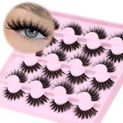 Veleasha Lashes Wispy Eyelashes 12 Pairs Natural Look False Eyelashes 100% Handmade Soft Lashes Strips (Dopamine Yellow)