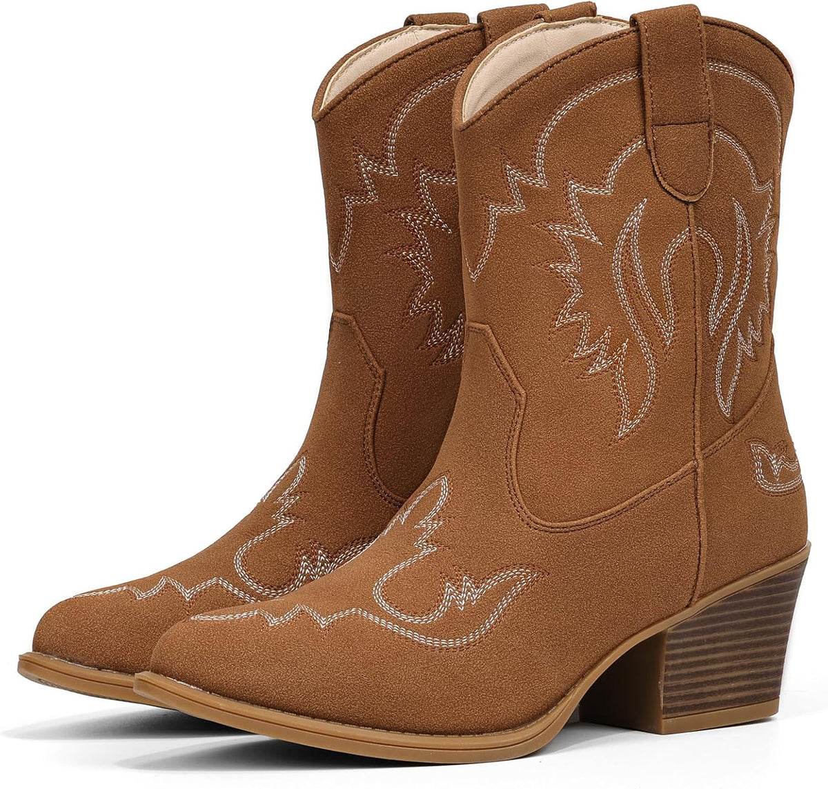IXU Cowboy Boots for Women Ankle Cowgirl Boots Pointed Toe Short Western Booties