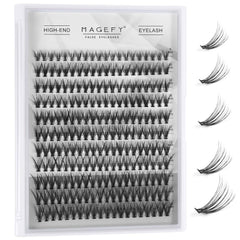 MAGEFY 220 pcs Cluster Lashes 30D 0.07C Eyelash Clusters 9-13mm Individual Lashes Volume Long DIY Eyelash Extension Reusable Eyelashes Mixed Length
