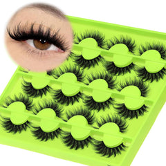 Veleasha Lashes Wispy Eyelashes 12 Pairs Natural Look False Eyelashes 100% Handmade Soft Lashes Strips (Dopamine Yellow)
