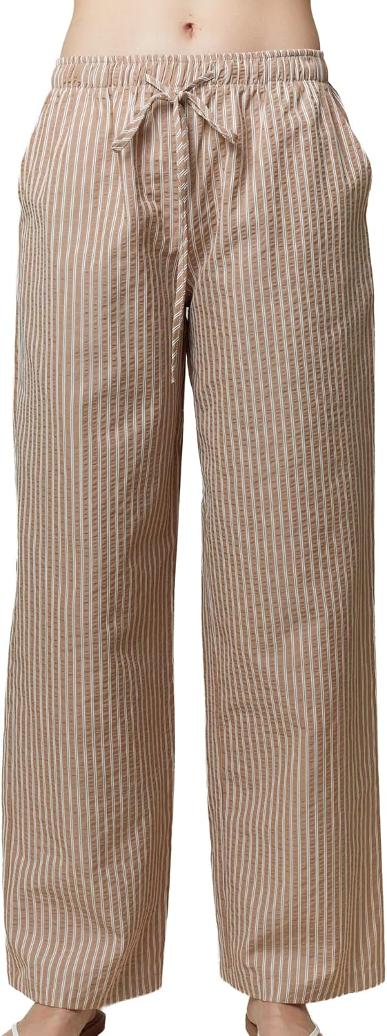 Hey Sweetie Women's Multi Pin Stripe Twill Pants – Patchwork Denim Barren Fit Vintage-Inspired Relaxed High Rise Pants