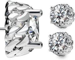 Moissanite Stud Earrings 6.5mm 1.0ct 14K Gold Plated 925 Sterling Silver Lab Round Cut Brilliant Moissanite Diamond Halo Earrings for Women Men Jewelry Gifts