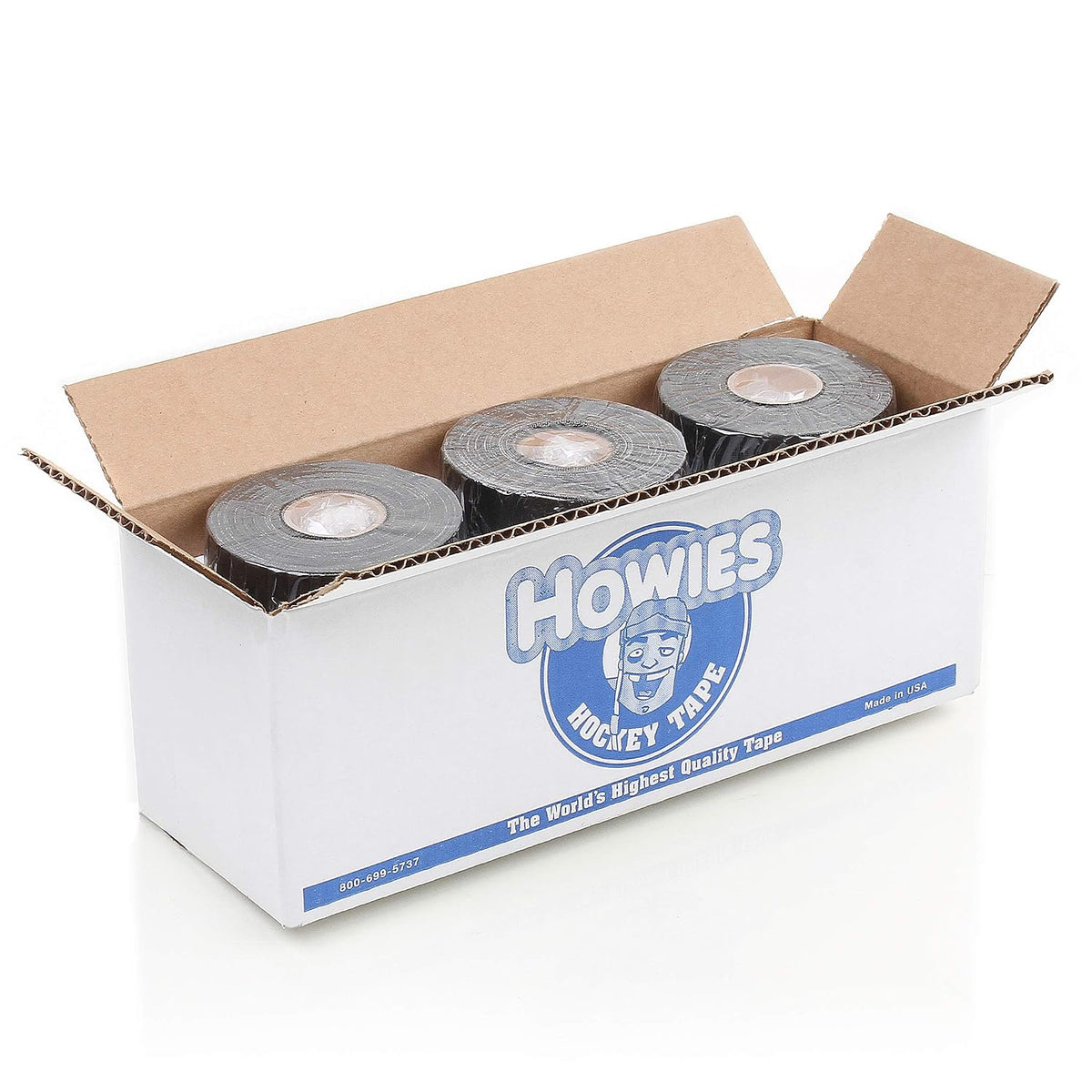 Howies Hockey Friction Tape | Black Electrical, Flannel, Wire Harness Tape | 1" x 20 yds of Double Sided Adhesive (3)