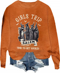 Halloween Sweatshirts Women Girls Trip Salem Sweatshirt Salem Massachusetts Shirt Girls Trip Shirts