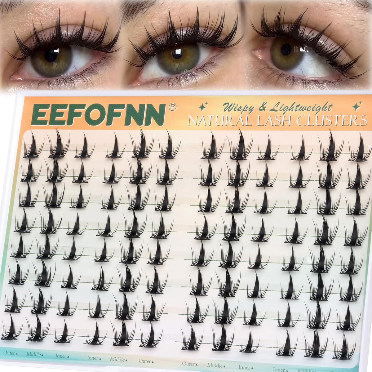 Eefofnn Anime Lash Clusters Manga Eyelash Clusters Doll Eye Lash Extension Natural C Curly Individual Lashes Spiky Cluster Eyelash Extensions Asian Manhua Cluster Lashes Cosplay Lash Extensions