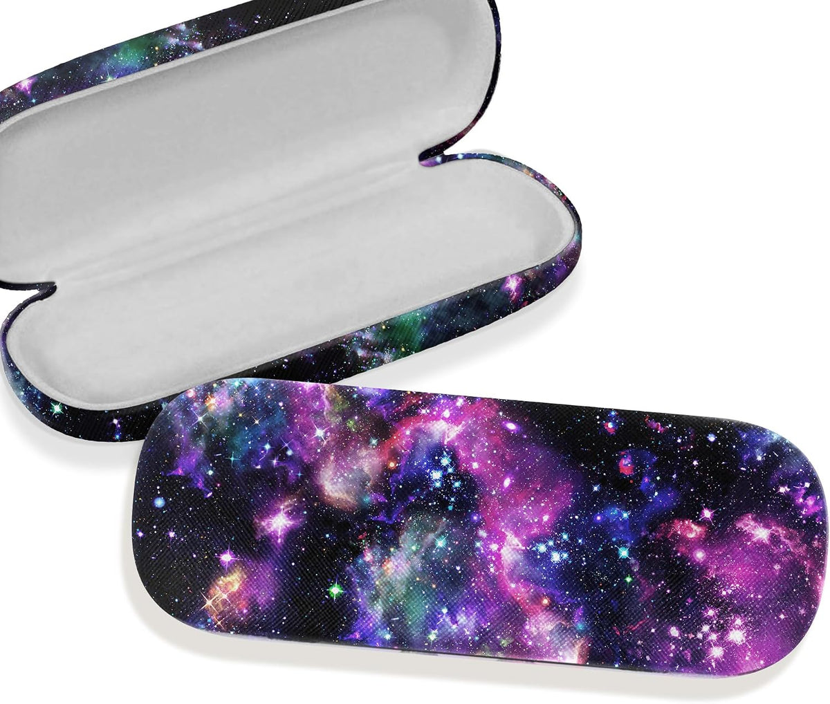 WIRESTER Hard Shell Eyeglasses Case, Clamshell Sunglasses Holder Protective Cover with Microfiber Cloth