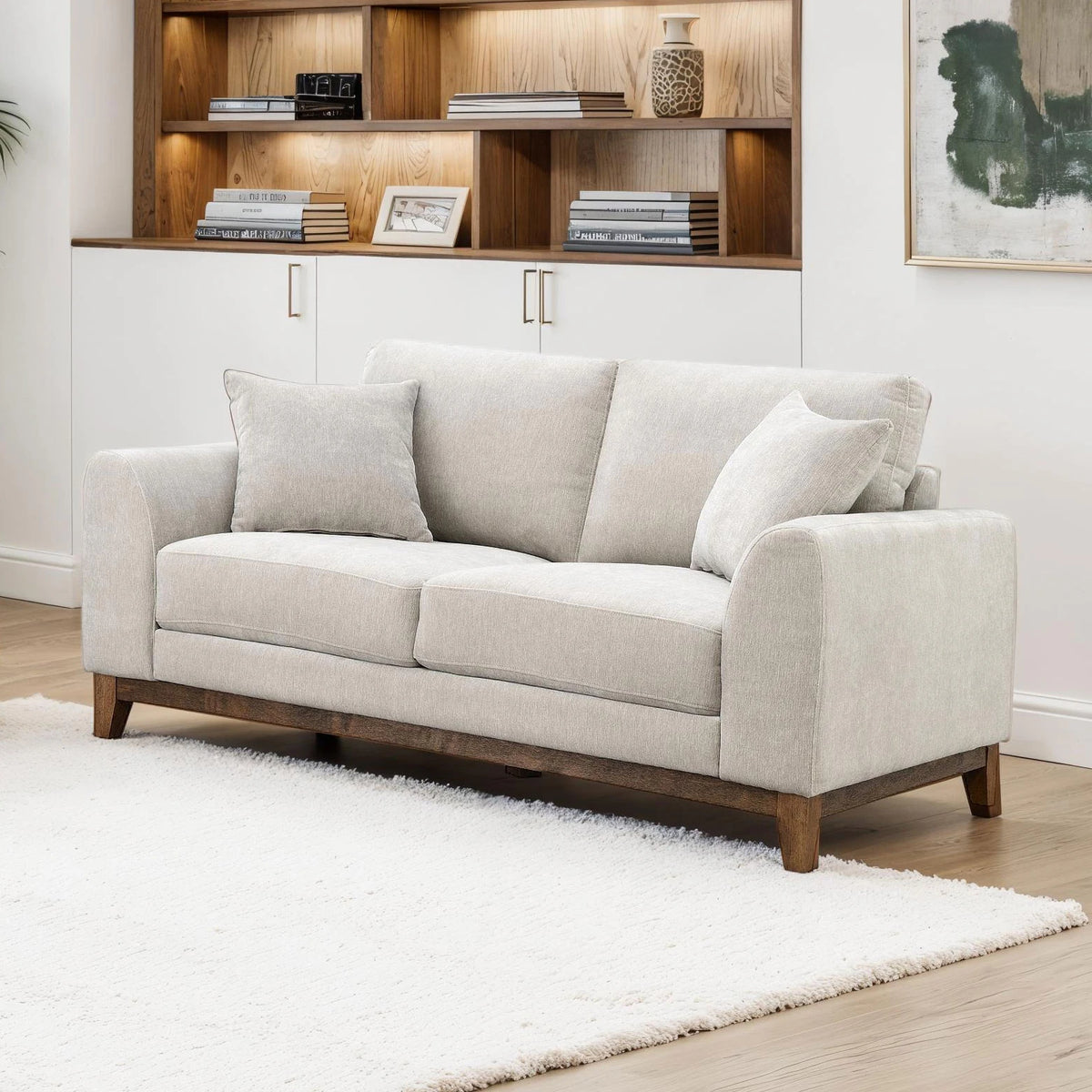 Furniture of America Lurek Mid Century Modern Chenille Loveseat