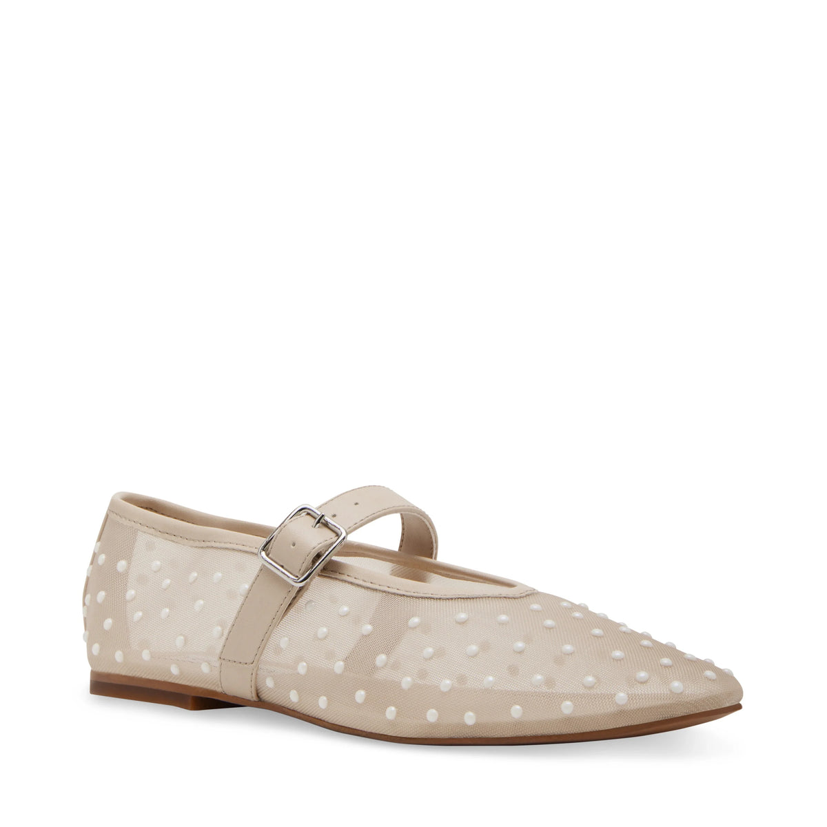 Steve Madden Dreaming Pearl-Embellished Mesh Ballet Flat
