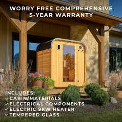 Backyard Discovery Lennon 2-4 Person Outdoor Cube Sauna, 9kW Heater