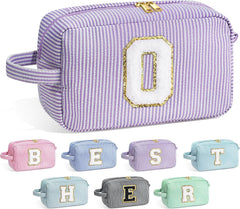 YOOLIFE Birthday Gifts for 4 5 6 7 8 9 10 11 12 13 14 Year Old Girl, Teen Girl Gifts Trendy Stuff, Initial Makeup Bag, Travel Toiletry Pouch, Pink M