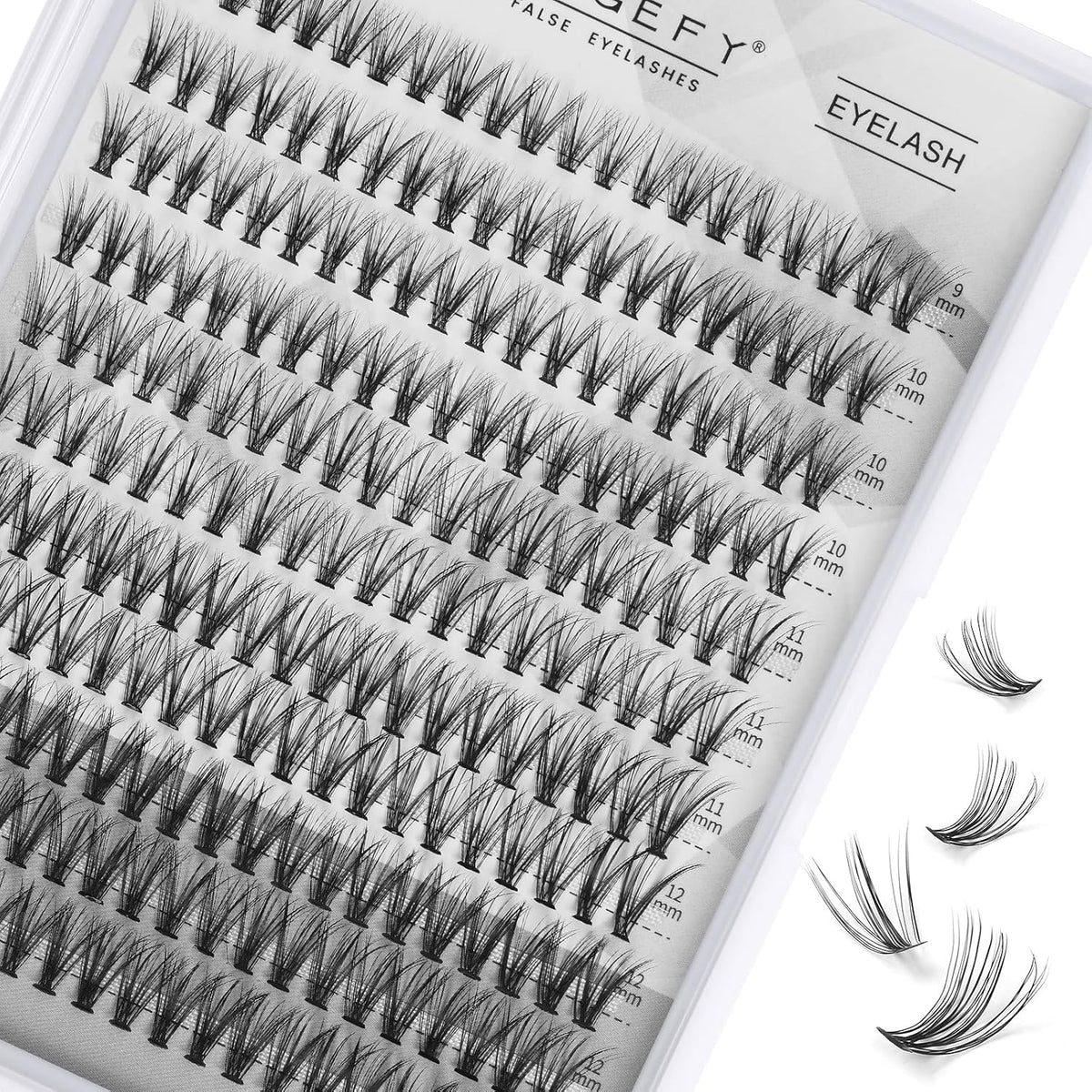 MAGEFY 220 pcs Cluster Lashes 30D 0.07C Eyelash Clusters 9-13mm Individual Lashes Volume Long DIY Eyelash Extension Reusable Eyelashes Mixed Length