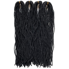 8 Pack Pre-Looped Micro Locs Super Lightweight Mini Fuax Locs Crochet Hair Sisterlocks Synthetic braids Dreadlock Extensions (1B#, 18 Inch)