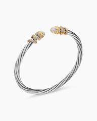Helena Bracelet in Sterling Silver with 18K Yellow Gold and Diamonds, 4mm