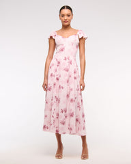 Flutter Sleeve Midi Dress