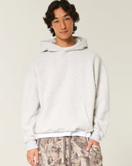 Boxy Camo Hoodie-light heather gray