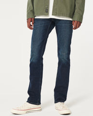 Dark Wash Slim Straight Jeans-dark wash
