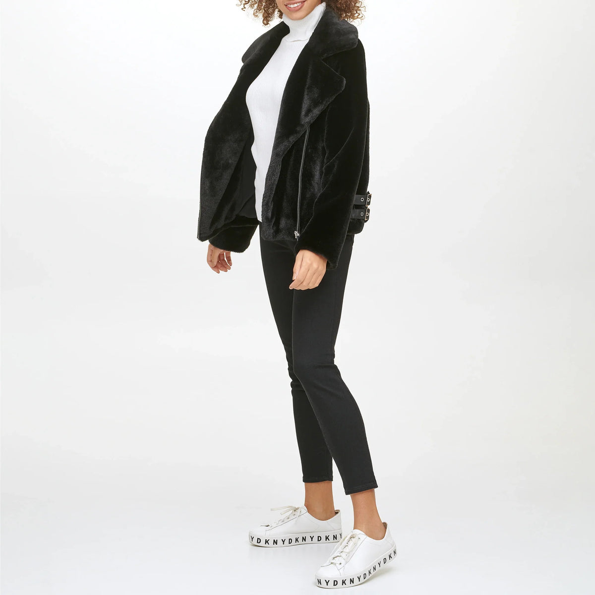 DKNY Textured Moto Jacket