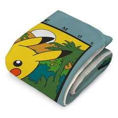 Pokemon Pikachu's Adventure Sherpa Throw Blanket