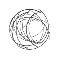 HomeRoots 20" X 20" Black Abstract Metal Circle Hanging Dimensional Sculpture