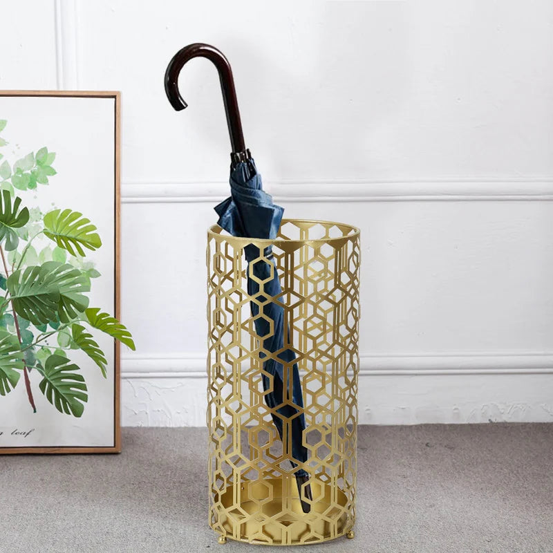 Adeco Metal Stand Holder Organizer Entryway Umbrella Rack Cane