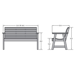 HIGHWOOD Weatherly 5-foot Eco-friendly Synthetic Wood Garden Bench