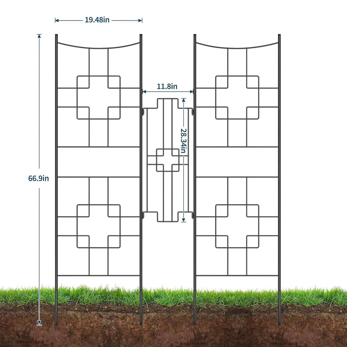 2 Pack Decorative Garden Fence Panels for Yard Border, Patio