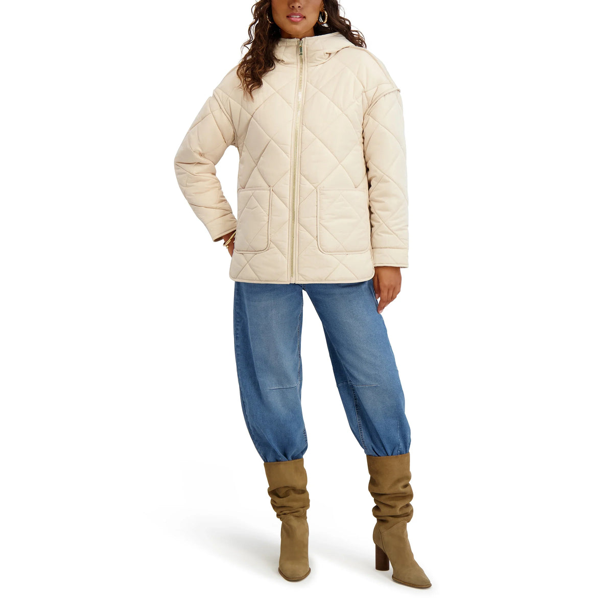 Kensie Water Repellent Diamond Quilted Jacket