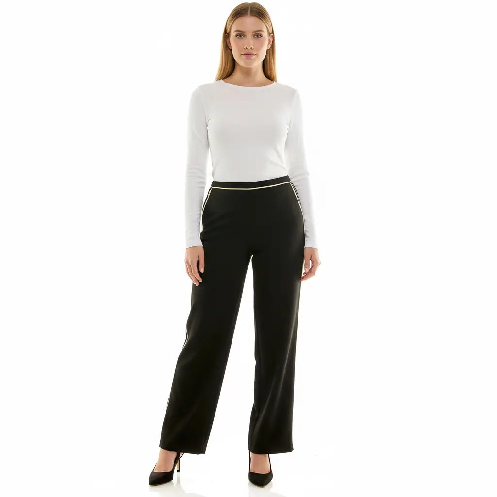 Nicole Miller Crepe Wide Leg Pant