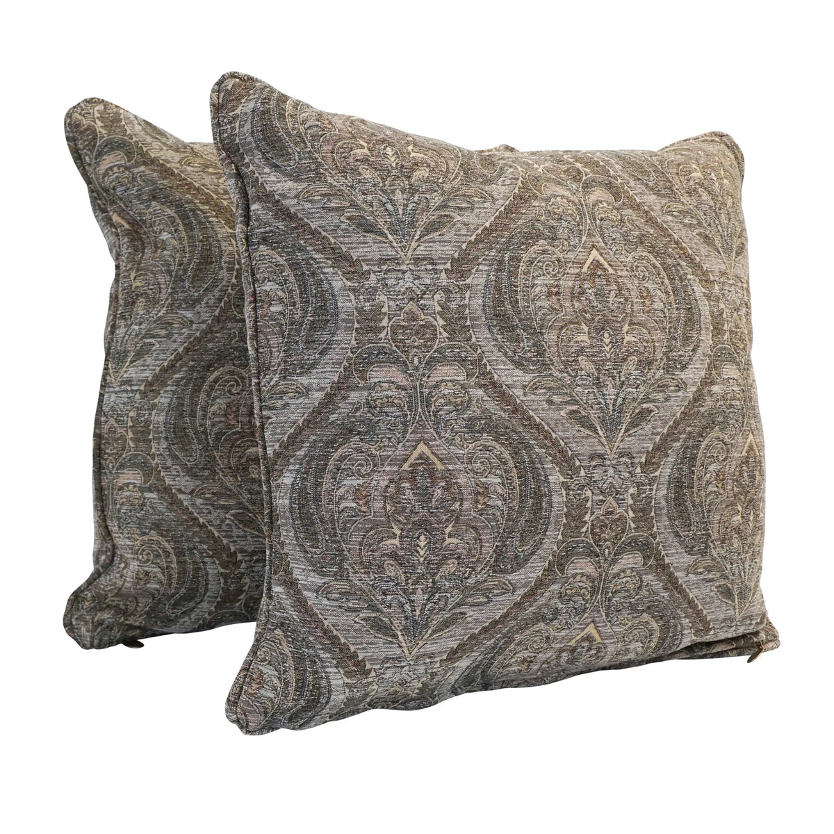 25-inch Corded Patterned Jacquard Chenille Square Floor Pillows (Set of 2)