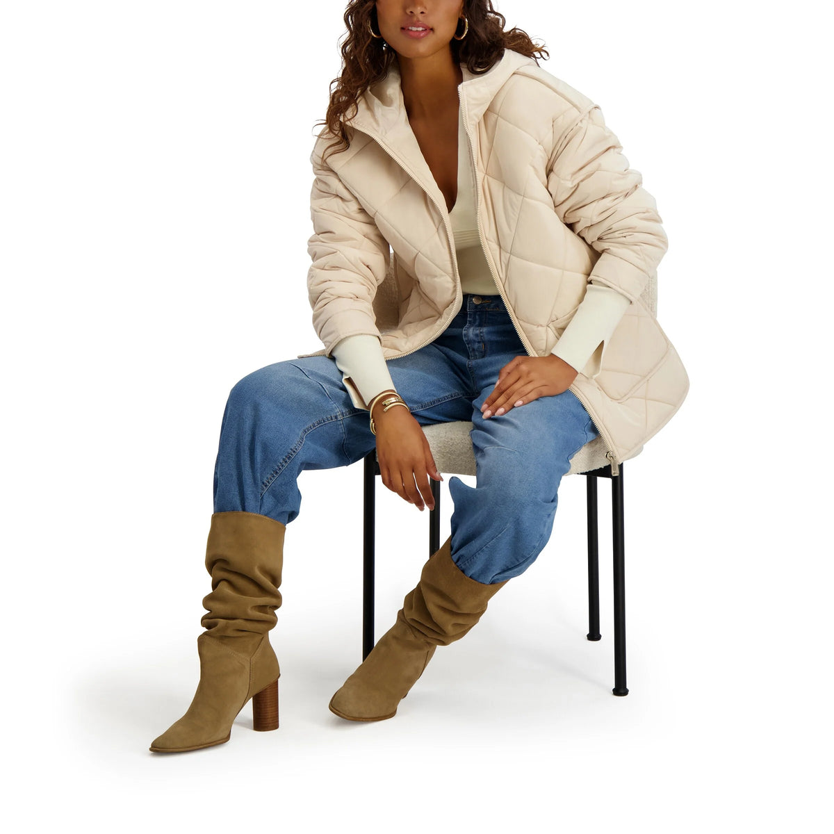 Kensie Water Repellent Diamond Quilted Jacket
