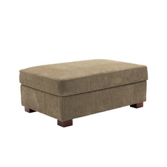 Modern Rectangle Oversized Stripe Corduroy Ottoman