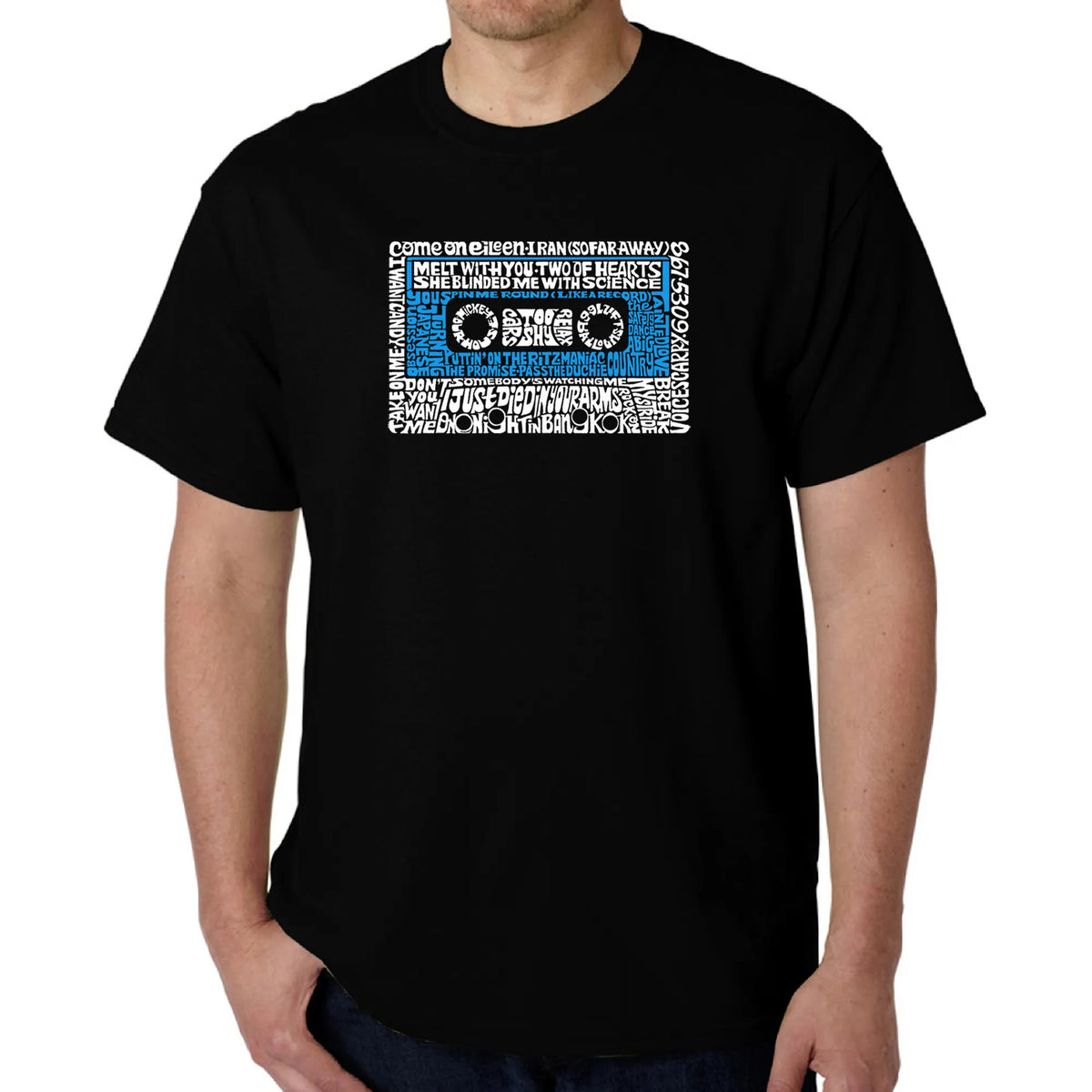 LA Pop Art Men's Word Art T-shirt - 80s One Hit Wonders
