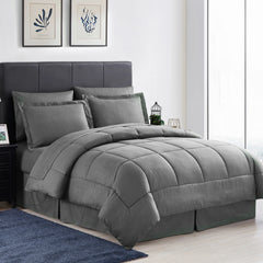 Sweet Home Collection 8 Piece Embossed Greek Key Bed In A Bag All Season Complete Set