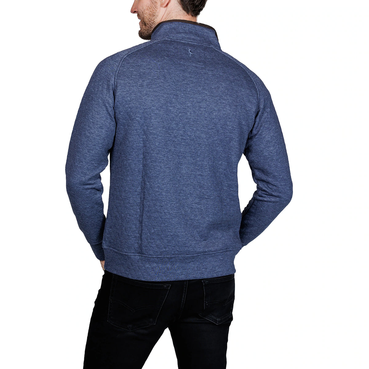 TailorByrd Men's Hidden Snap Front Quilted Pullover