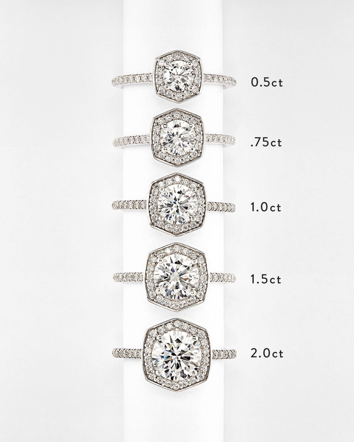 0.75 ct Round Iconic Halo Engagement Ring in 14k Yellow Gold